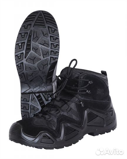 Трекинговые ботинки Дозор черные рабочиезамша
