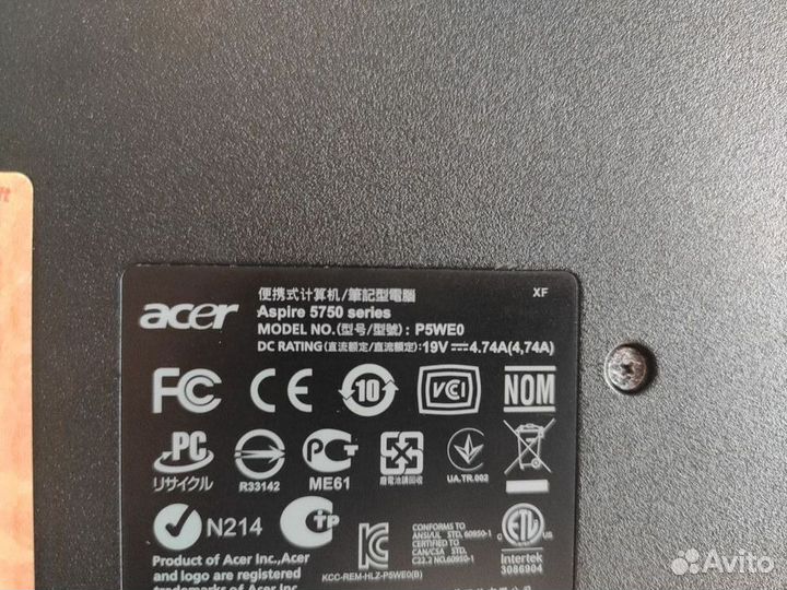 Ноутбук Acer Aspire 5750ZG