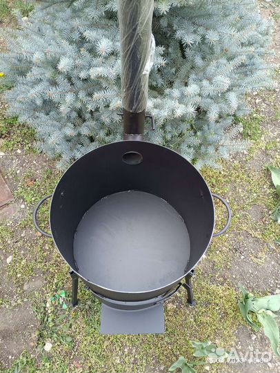 Казан узбекский чугунный и печь дымоход 8-22 л