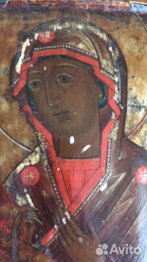 Икона Божией Матери Троеручица В киоте 19 век
