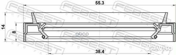 Сальник привода 38.4X55.3X8X14 95JES-40550814C