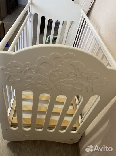 Детская кроватка с маятником + матрас