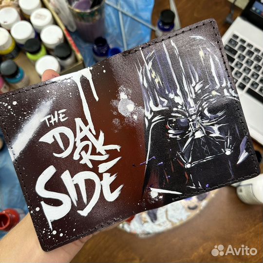 Обложка на паспорт, ручная роспись