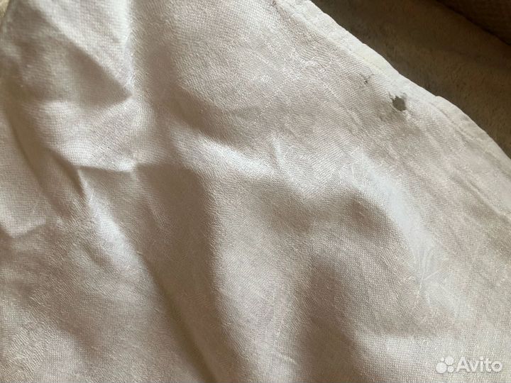 Белая льняная скатерть СССР