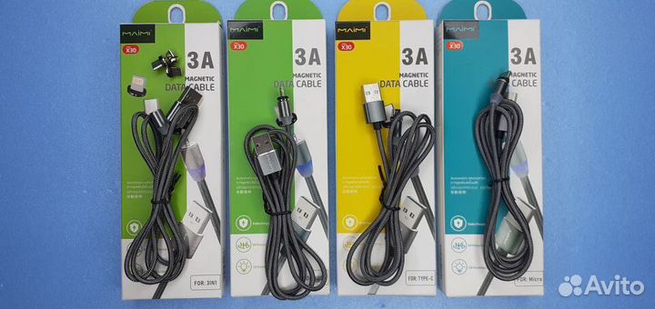 Магнитный зарядный кабель Maimi Все типы разъёмов