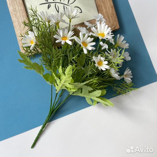 Ромашки белые луговые искусственные, d цветочка