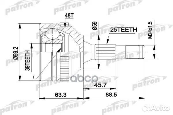 ШРУС наружн к-кт ABS:48 citroen: xantia 93