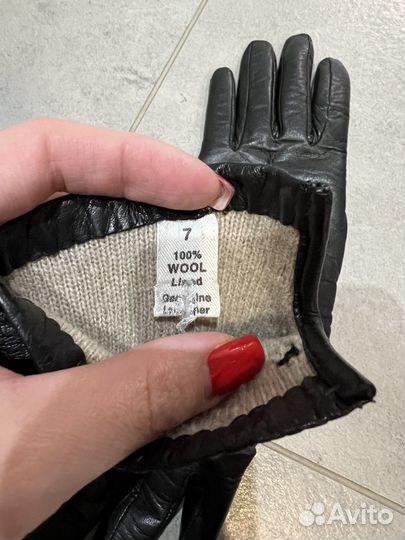 Перчатки женские кожаные размер 7