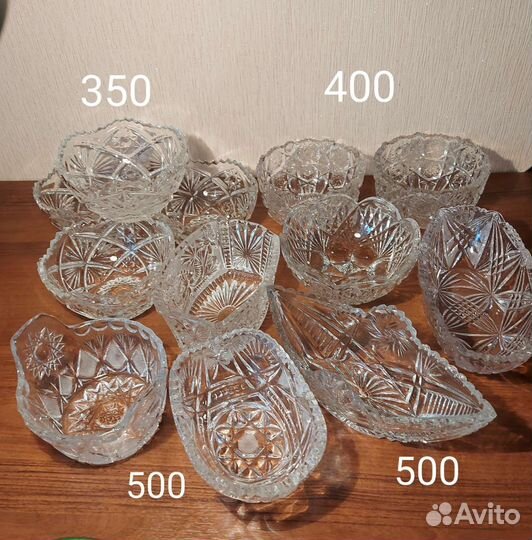 Фужеры, вазы, пепельница хрустальные СССР