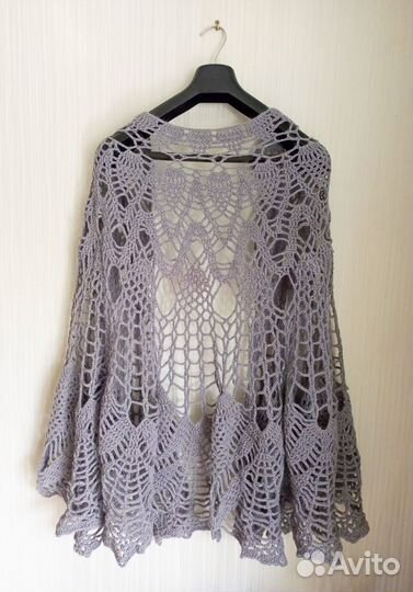 Шаль из шерсти ручная работа 46-52 раз