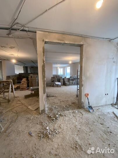 Демонтаж снос перегородок стен расширение проемов