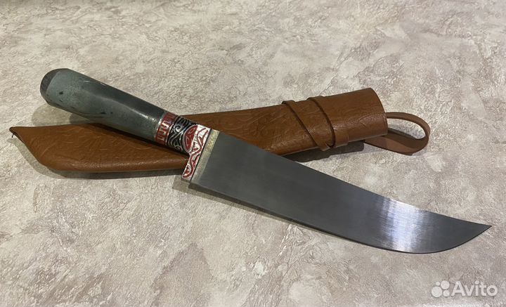 Пчак средний, гарда олово гравировка, рукоять гра