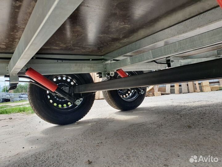 Прицеп двуосный. 2.6х1.5 оцинк Спутник тент 1500