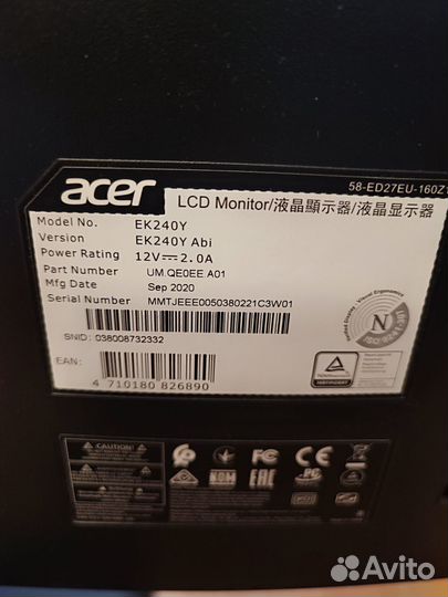 Монитор acer EK240y