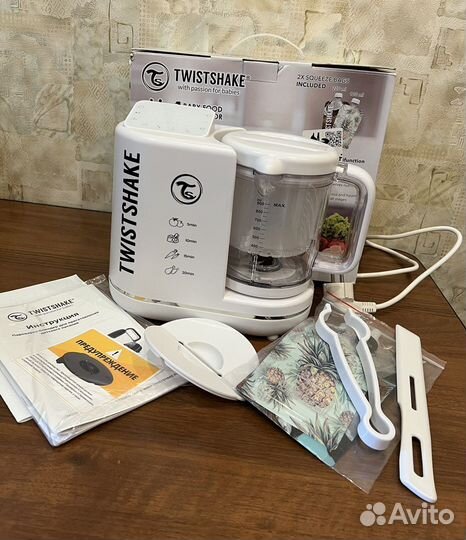 Пароварка-блендер Twistshake белый новый