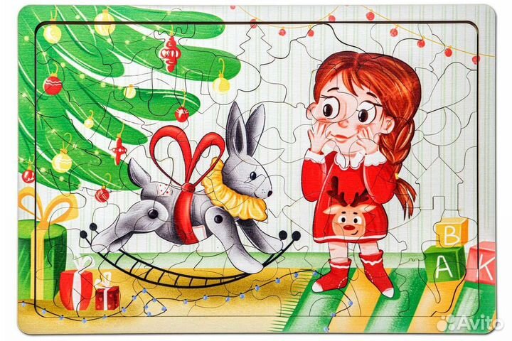 Новогодние фигурные пазлы