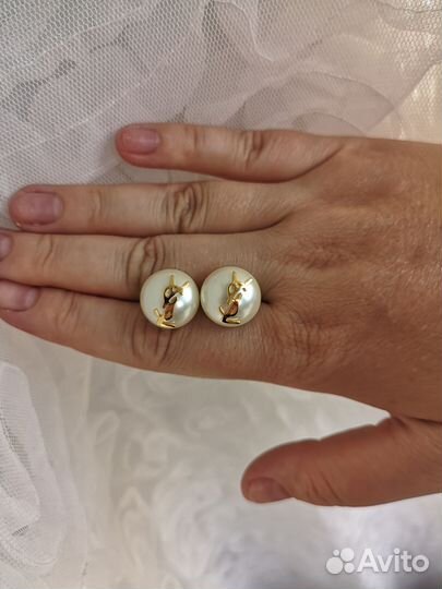 Серьги жемчуг YSL