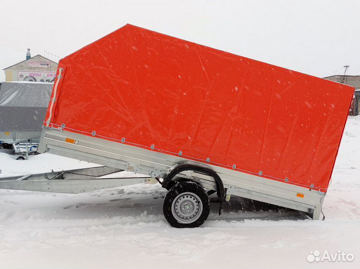 Оцинк. прицеп для л/а 3.5х1.5х1.5 оранжевый тент