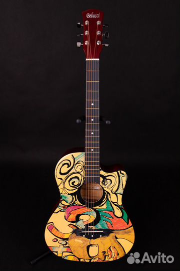 Новые акустические гитары с принтом