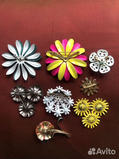 Винтажные броши цветы. США 50-80е