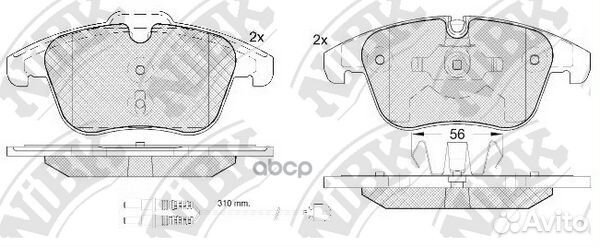Колодки тормозные дисковые pn0462w NiBK