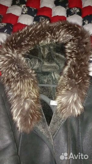 Дубленка женская с капюшоном