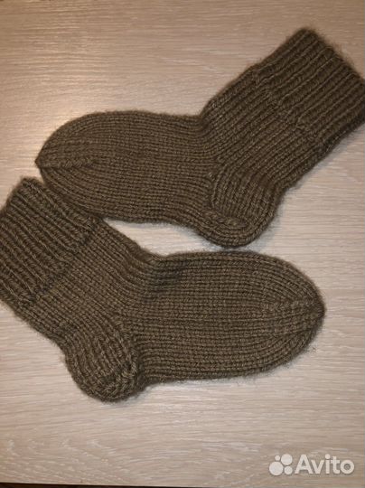 Носки ручной вязки шерстяные детские