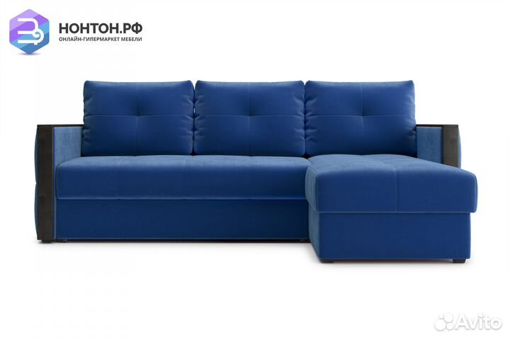 Диван угловой дельфин Инсайд темно-синий