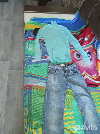 Водолазка и джинсы на рост 128-134