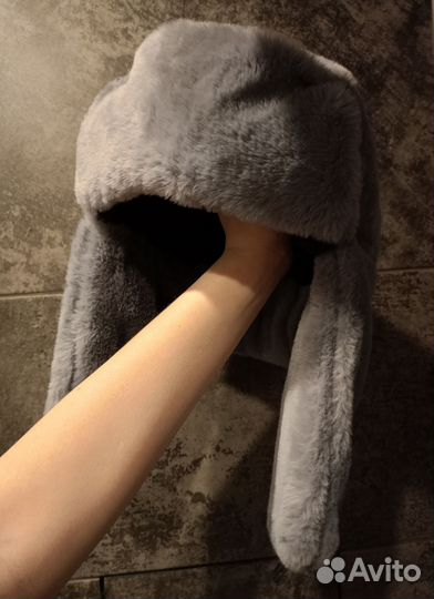 Шапка ушанка из экомеха