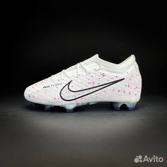 Бутсы Nike Mercurial Air Zoom белые розовые