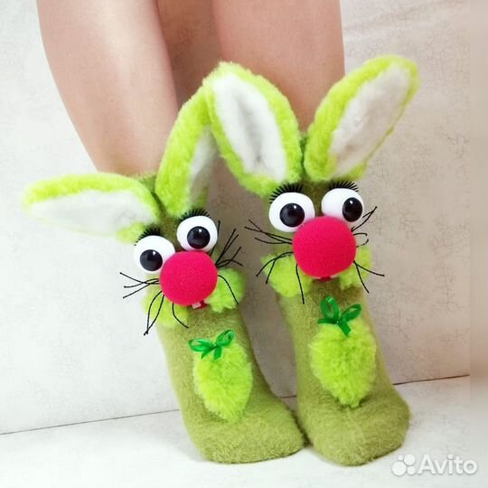 Зелёный Заяц Забавный Смешной ручная работа