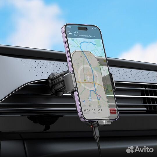 Автомобильный держатель с беспроводной зарядкой