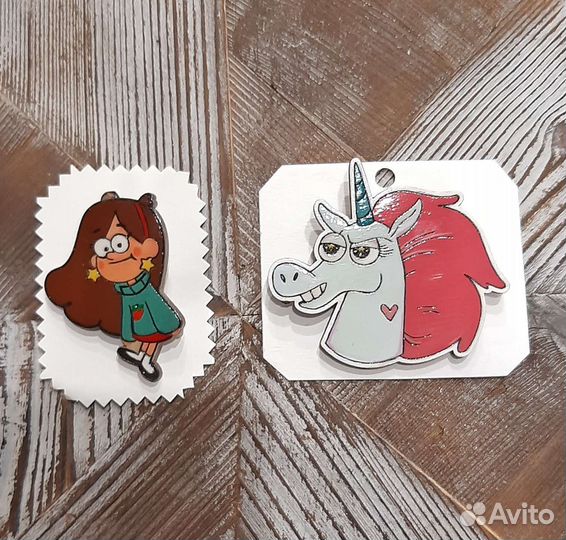 Значок/Брошь деревянная.Гравити Фолз