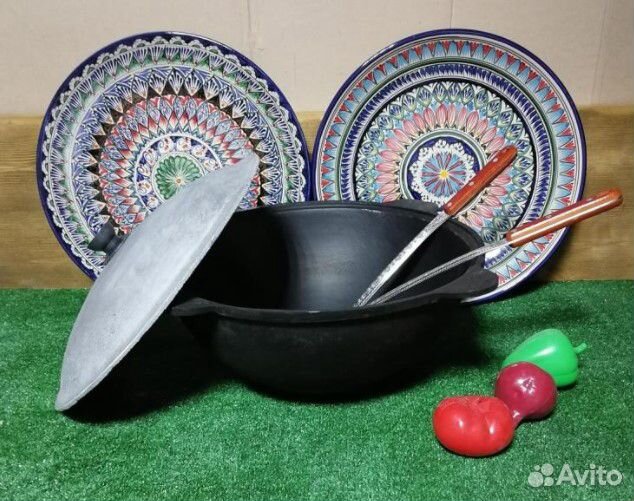 Казан Чугунный Узбекский Печь Подарок Шумовка
