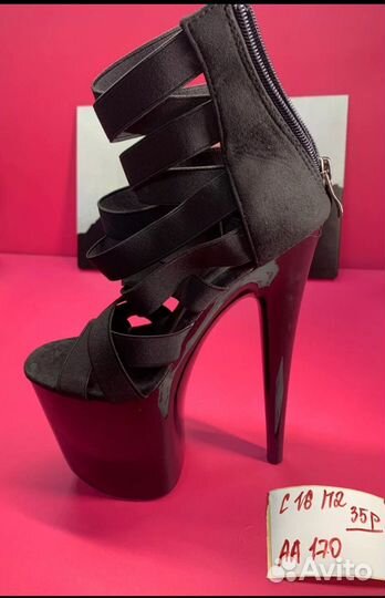 Босоножки стрипы для танцев на высокой платформе