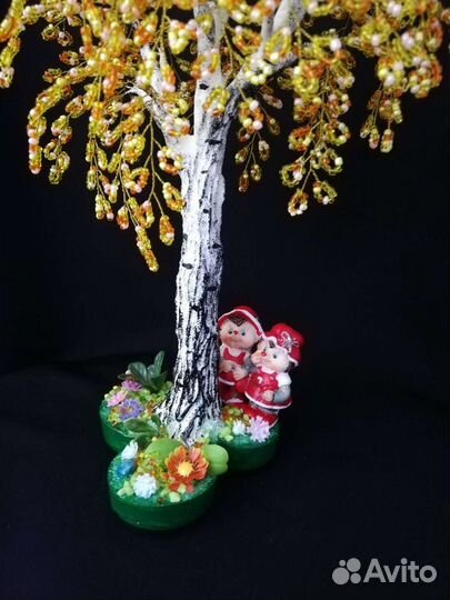 Берёза осенняя из бисера