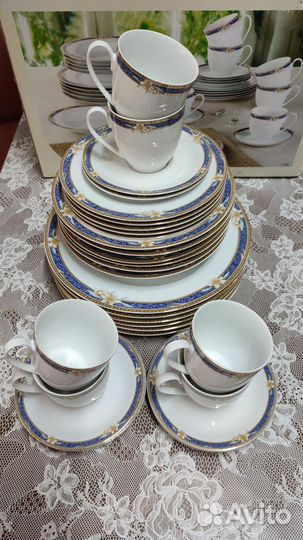 Форфоровый столовый сервиз на 6 персон новый