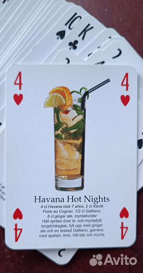 Игральные карты с рецептами коктейлей