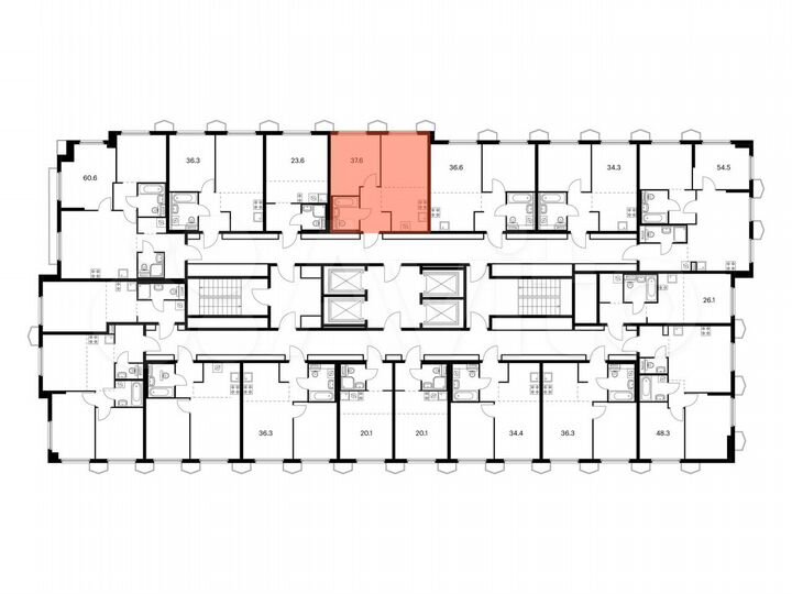 1-к. квартира, 37,6 м², 12/24 эт.