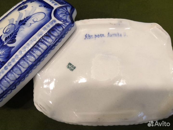 Шкатулка керамическая гжель