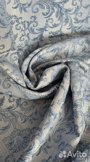 Шторы ткань синяя