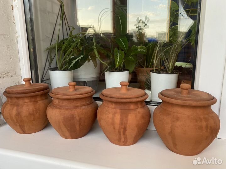 Горшки керамические.Ручная работа.Цена за набор