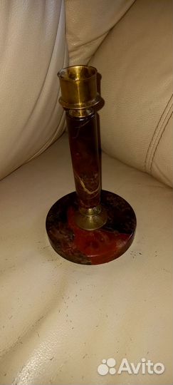 Подсвечники. Хрусталь яшма змеевик латунь бронза