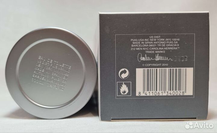 Carolina herrera 212 men NYC 100ml тестер