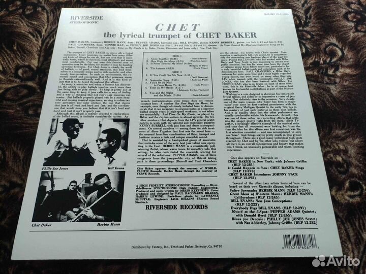 Chet Baker – Chet – 1990е года US LP #6 150g