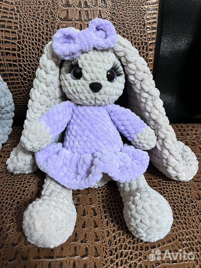 Вязаные игрушки из плюшевой пряжи