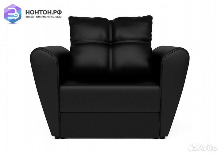 Кресло выкатное Квартет экокожа черная