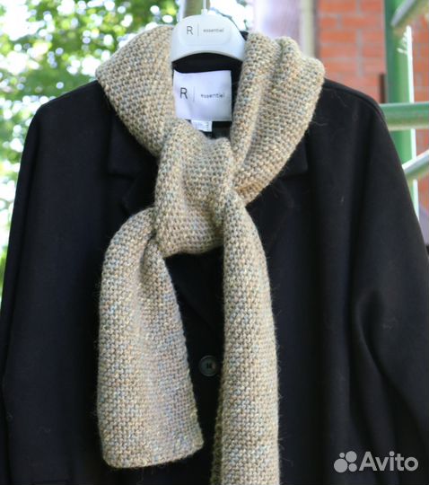 Вязаный шарф широкий теплый длиный