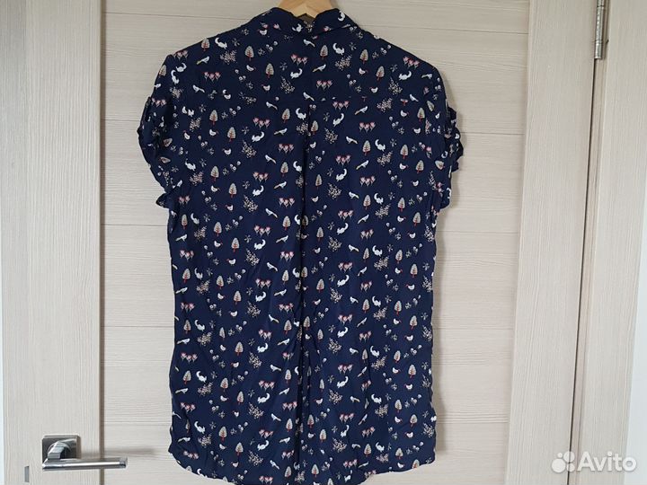 Блузка рубашка летняя вискоза 44 46 oodji